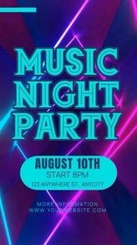Purple Neon Music Night Party Reel Instagram Instagram-reel template