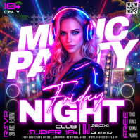 紫色 Music Party Instagram Post Template