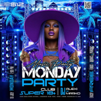 Purple Neon Music Party Instagram Post Video template