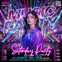 Purple Music Party Instagram-bericht Template