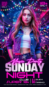 Roxo Music Party Instagram-verhaal Template