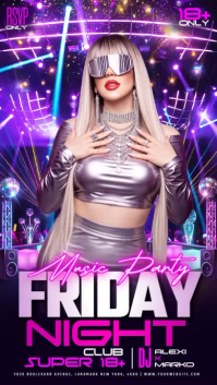 Purple Music Party История на Instagram Template