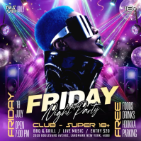 Ungu Night Club Party โพสต์บน Instagram Template