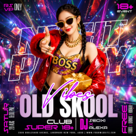 Purple Night Party Instagram Plasing Template