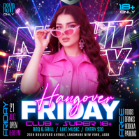 Purple Night Party Instagram Plasing Template