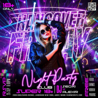 Lilla Night Party Instagram na Post Template