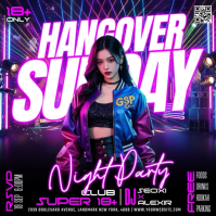Viola Night Party โพสต์บน Instagram Template