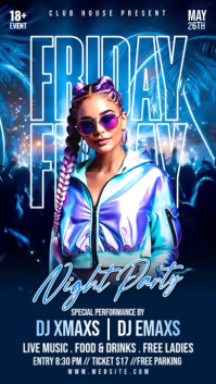 Purple Neon Night Party Instagram Story Video Instagram-verhaal template