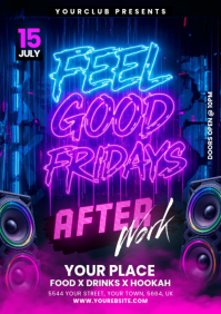 สีม่วง Nightclub Event A5 Template