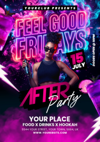 สีม่วง Nightclub Event A5 Template