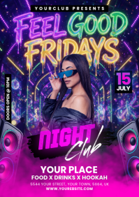Purple Nightclub Event A5 Template