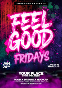 Purple Neon Nightclub Event A5 template