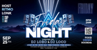 Purple Neon Nightclub Event Facebook Shared Image template
