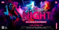 Purple Neon Nightclub Event Facebook Shared Image Video template