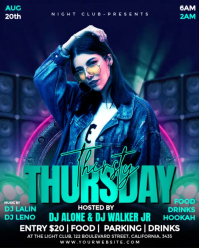 Purple Neon Nightclub Event Instagram Portrait Video template