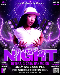 Purple Nightclub Event Instagram Portrait Template