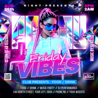 Purple Neon Nightclub Event Instagram Post template