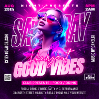 Purple Neon Nightclub Event Instagram Post template