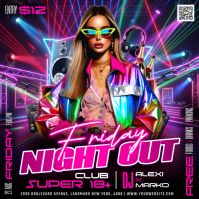 Purple Nightclub Event Instagram Post Template