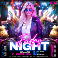 Paars Nightclub Event Instagram 帖子 Template