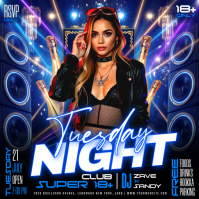 Purple Neon Nightclub Event Instagram Post template