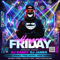 Purple Nightclub Event Instagram na Post Template