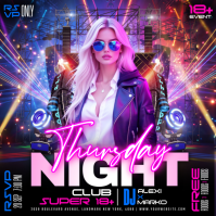 Purple Nightclub Event Instagram 帖子 Template