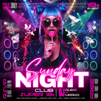 Purple Nightclub Event Instagram na Post Template