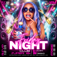 Purple Neon Nightclub Event Instagram Post template