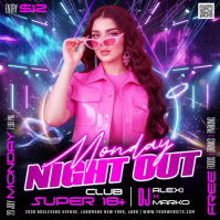 Purple Neon Nightclub Event Instagram Post Video template