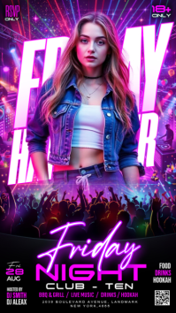 Purple Nightclub Event Instagram Story Template