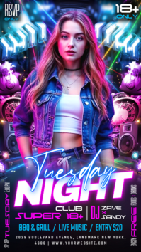 Пурпурный Nightclub Event История на Instagram Template