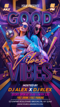 Purple Neon Nightclub Event Instagram Story template