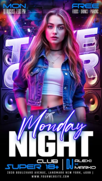 Черный Club Night Event Historia de Instagram Template