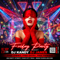 紫色 Nightclub Party Publicación de Instagram Template