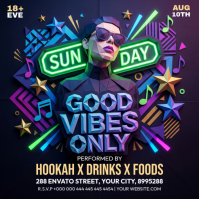 Purple Neon Nightlife Event Instagram Post Instagram-opslag template