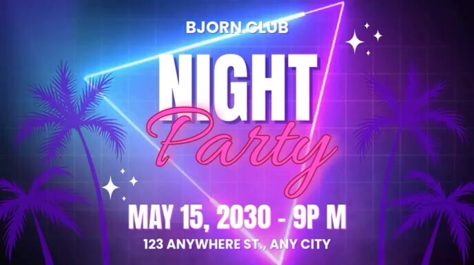 Purple Neon Nigjt Party Twitch Overlay template