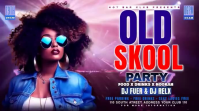 紫色 Old Skool Party Tampilan Digital Template