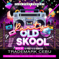 紫色 Old Skool Party Instagram Plasing Template