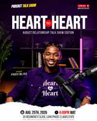 Purple Podcast Talk Show Instagram Portrait Template