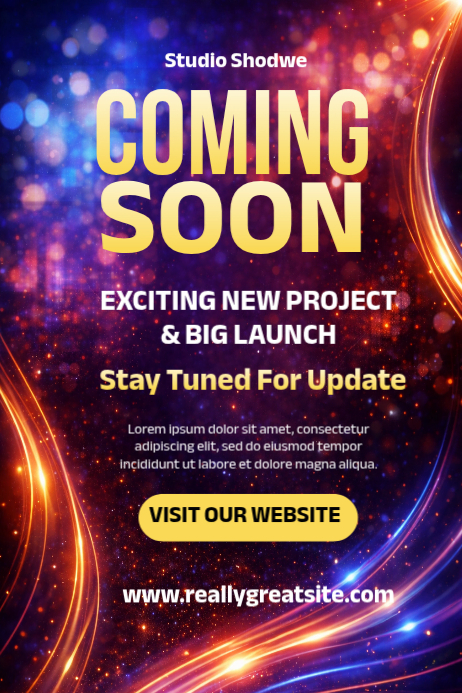 Purple Neon Project Launch Poster Template | PosterMyWall