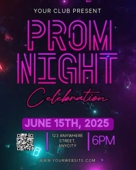 Purple Neon Prom Night Instagram Portrait template