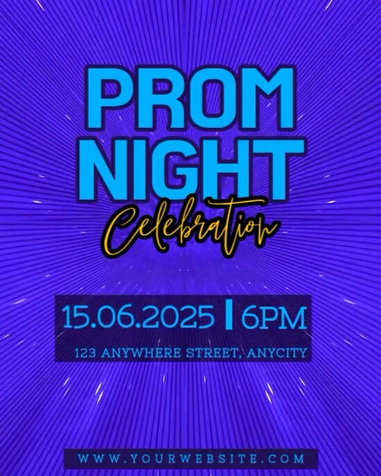 Purple Neon Prom Night Instagram Portrait template