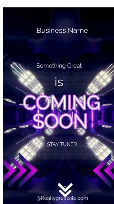 Purple Neon Purple Neon Coming Soon Video Template  Digital Display (9:16)