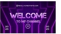 Purple Neon Purple Neon Welcome To My Channel Intro Screen Template  Digital Display (16:9)