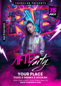 Paars R&B After Party A5 Template