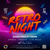 Purple Neon Retro Night Instagram Post template