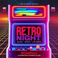 Purple Neon Retro Night Instagram Post template