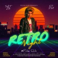 Purple Neon Retro Night Instagram Post template