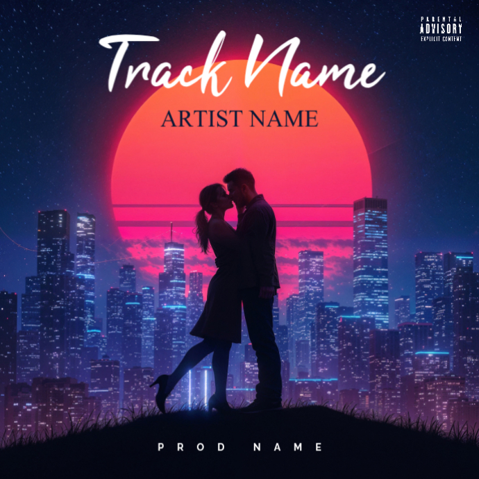Copy of Purple Neon Romantic Album Cover Album Cover | PosterMyWall